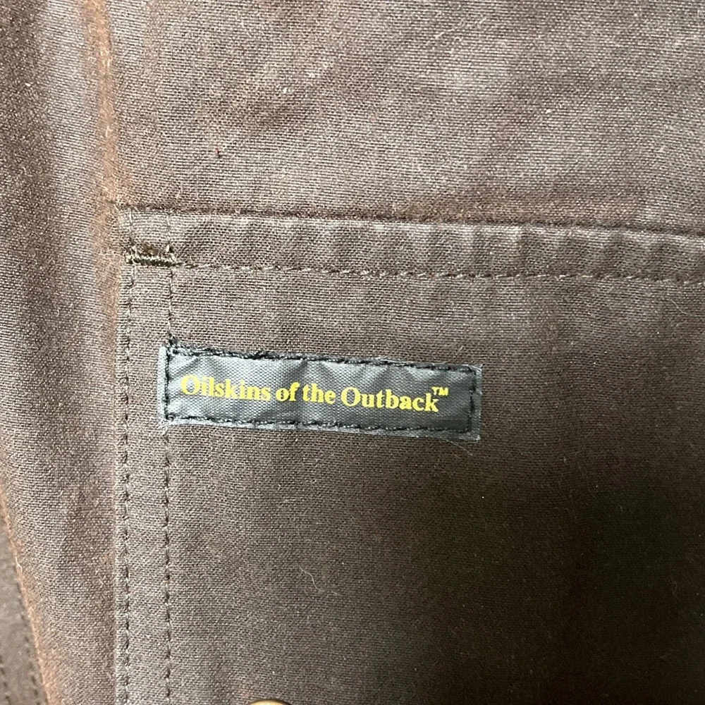AUSTRALIAN OUTBACK Outfitters Genuine Duster Coat Mens Size L Oilskins Liner